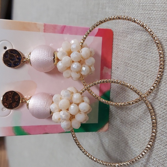 Lilly Pulitzer Pink and Gold Earrings with Delicate Design - Picture 3 of 3